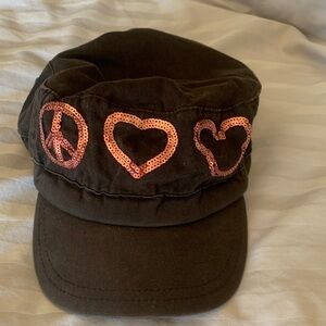 Ladies Black Disney Cap with Pink Sequin Accents